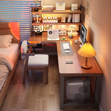 書桌書架一體桌寫字桌拐角辦公桌轉角書桌學生家用電腦桌臥室桌子 ph6211