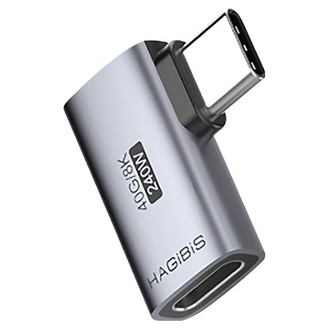 HAGiBiS 海備思 Type-C轉接頭 L型側彎  1個  21mm  深空灰