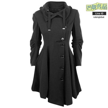 【歐美爆款】雙面呢大衣 風衣 女式風衣 呢子大衣 外套 不規則下襬 雙面可穿 春秋季通勤 歐美站同款