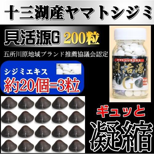 送料無料 貝活源G シジミエキス錠剤 60g 300mg×200粒 青森 十三湖産しじみ使用