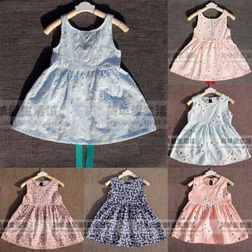 新款兒童棉麻連衣裙寶寶背心裙童裝兒童蝴蝶結公主裙中大童
