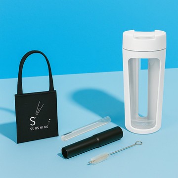 S+ PURE Eco純粹杯 700ml | 純黑提袋 | 銀離子吸管