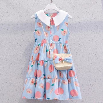 女童碎花連衣裙夏季新款兒童無袖背心裙洋氣夏天女孩雪紡公主裙子