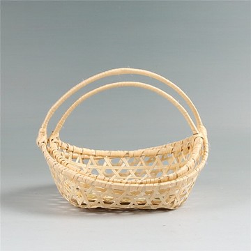竹工藝品純手工竹編手提籃子船型舟型特色籃子果籃收納籃演出道具