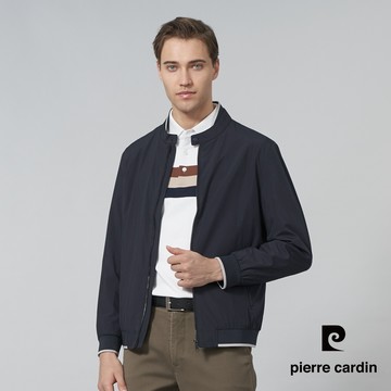 【pierre cardin 皮爾卡登】男裝 都會休閒立領鋪棉夾克外套-深藍色 (5245701-38)