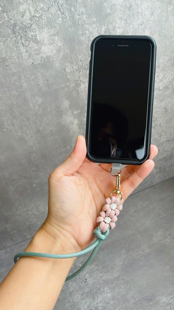 也許AlsoHsu手作 小花單扣手腕繩 手機手繩 手掛繩