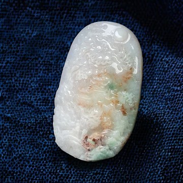 三彩翡翠山水牌 | 天然緬甸玉翡翠A貨 | 送禮