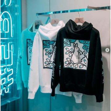 #FR2 月桃GETTO 月桃大白兔 月桃LOGO 男女加絨連帽衛衣帽衫潮