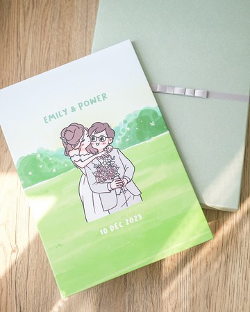 【客製化結婚證書套】人像似顏繪 喜帖 ⋯結婚書約夾⋯