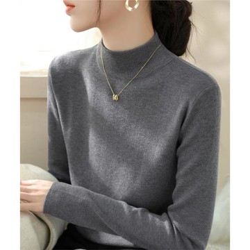 半高領針織衫打底衫女秋冬內搭2025新款氣質修身顯瘦法式長袖上衣