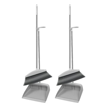 掃把畚箕組合 一般款 灰色 2組 (掃把84 x 28cm + 畚箕24 x 23 x 72cm)