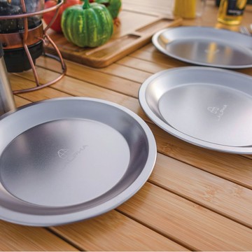 LALPHA 純鈦餐盤三件組｜made in 燕三條/餐盤組/輕量餐盤組/露營用品