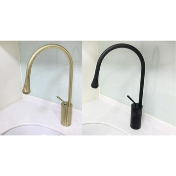 304不鏽鋼【單孔檯面龍頭】冷熱混合