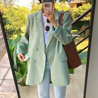 グリーン テーラードジャケット レディース カジュアル ジャケット ゆったり 韓国風 オシャレ 春 秋 スーツジャケット アウター 代 30代 通販 Lineポイント最大get Lineショッピング
