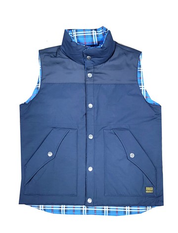 East Pole男女裝潮流雙面穿格子夾棉背心馬甲秋季新款企領