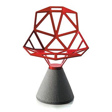 Chair One 水泥底座單椅（烈日紅）