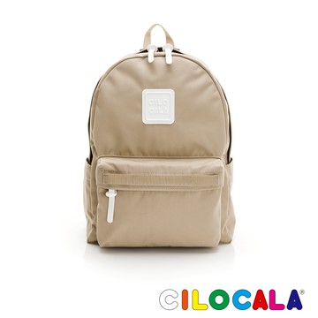 台灣限定色【台灣總代理】CILOCALA 亮彩尼龍防潑水後背包-中大-卡其