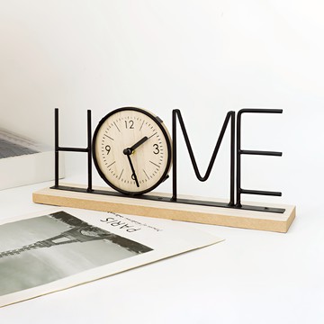 【上手家居】木質造型時鐘 Home(靜音時鐘/桌鐘/座鐘/擺飾/桌面時鐘)