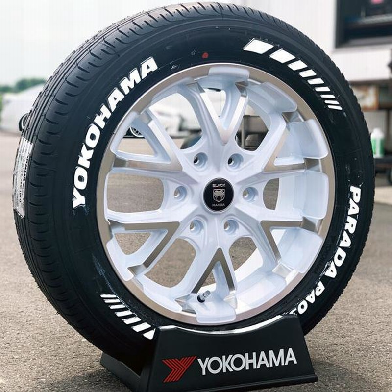 車検対応 200系ハイエース タイヤホイール ヨコハマ YOKOHAMA PARADA パラダ ホワイトレター 215/60R17 17インチ BD12 ホワイトポリッシュ