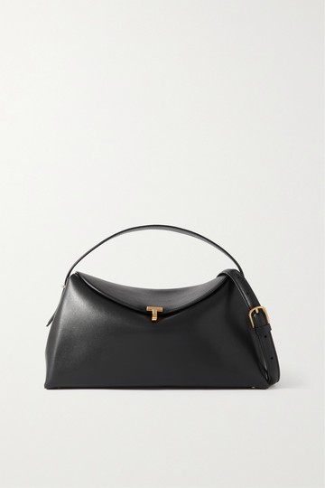 TOTEME - T-lock Leather Shoulder Bag - Black - one size