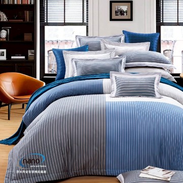 七件式床罩組 /60支無異纖精梳美國棉 /2449藍調