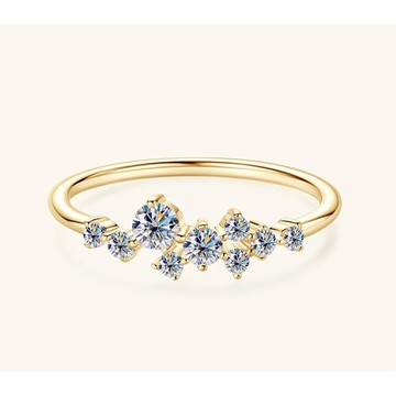 隔日到貨 小茉莉 氣質款 戒指 莫桑鑽 可調式戒圍A140