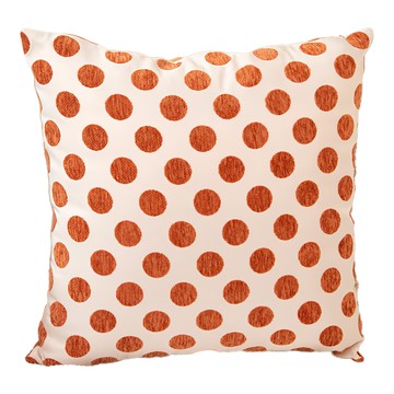 THiRTEEN 拾參家居 雪尼爾抱枕套  45 x 45cm  橘色圓點 白色