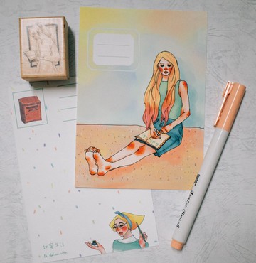 好的一年明信片