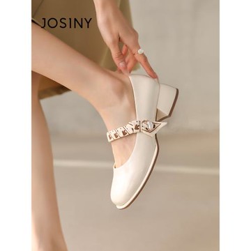 卓詩尼淺口珍珠晚晚風方頭女鞋