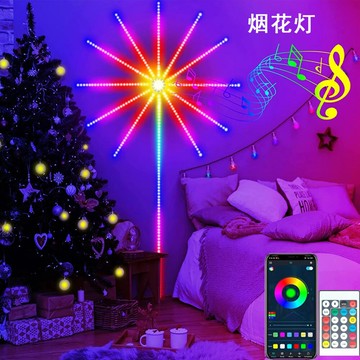 LED燈帶 LED燈條 裝飾燈 連接可裁剪煙花燈 5V LED幻彩音樂聲控燈帶流水全彩星空節日裝飾氛圍燈