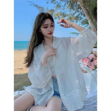防曬衣女款夏季新款薄款寬松空調衫外搭百搭襯衣透氣防曬襯衫外套