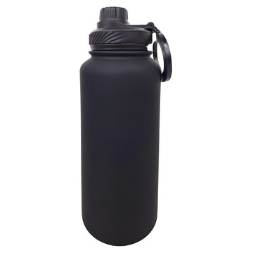 新款手機磁吸支架戶外水壺 - 黑色 304不鏽鋼  1L  1個