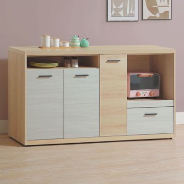 文創集 瑪西5尺二門單拉盤低電器櫃/餐櫃-150x40x82cm免組