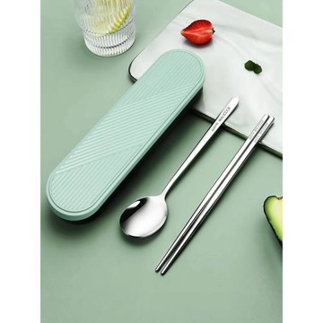 美廚不銹鋼餐具套裝 筷子勺子叉子餐具套裝學生便攜式316筷勺