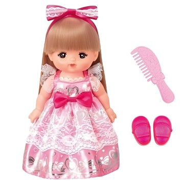 Mell Chan 小美樂 公主娃娃 粉色洋裝 附梳子和鞋子  粉色  1組