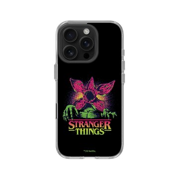 iPhone 16 Pro Clear Case（相機按鈕） 透明 - Stranger Things - 霓虹魔神