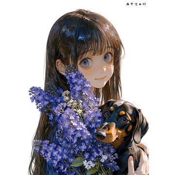 【4 月新品 3】07-120-0296 人物貼紙 春日少女與動物