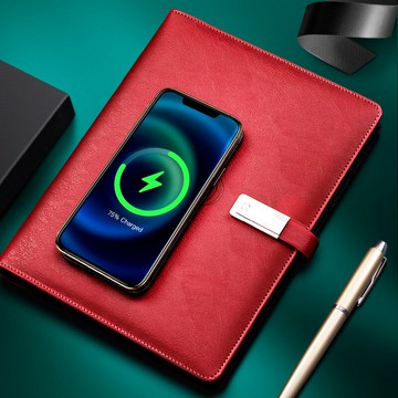 2023筆記本有線無線充電筆記本a5厚本子批發創意禮盒套裝商務定制