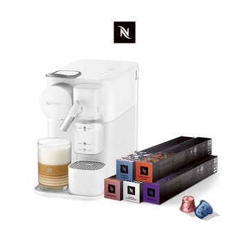 【Nespresso】膠囊咖啡機Lattissima One(瓷白色) & 訂製時光50顆膠囊組(贈咖啡組)