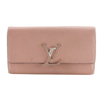 【日本直送】LOUIS VUITTON Portefeuille Capucines 長夾 M61250 × Taurillon 皮革 木蘭粉紅 MI4185【二手】