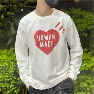 HUMAN MADE 長袖 大愛心 日期T 2023.11.03 白黑/白紅 HM26CS1103 現貨