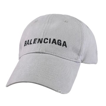【全新福利品】BALENCIAGA 巴黎世家 590758 品牌棉質棒球帽.鉛灰色