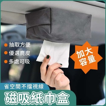 【送引磁片🔥】吸頂面紙盒 車用面紙盒 麂皮絨 磁吸 吸頂 紙巾盒 衛生紙盒 掛式衛生紙 面紙盒 磁吸面紙套