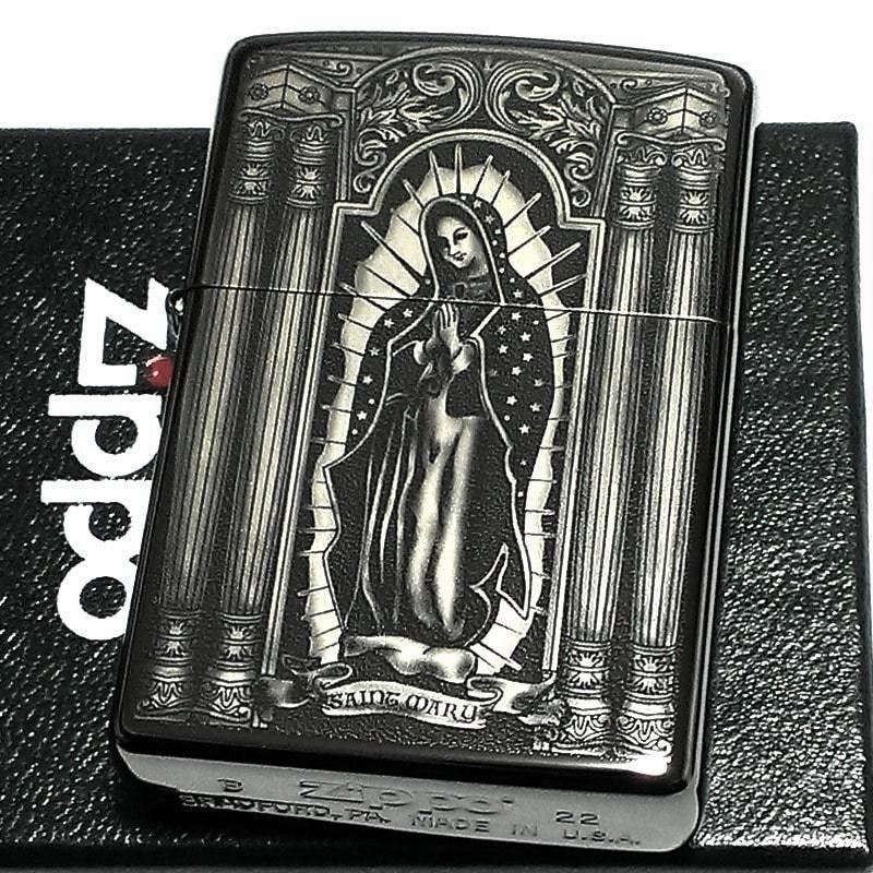 ZIPPO ジッポ ライター 中世 マリア様 かっこいい ブラックニッケル