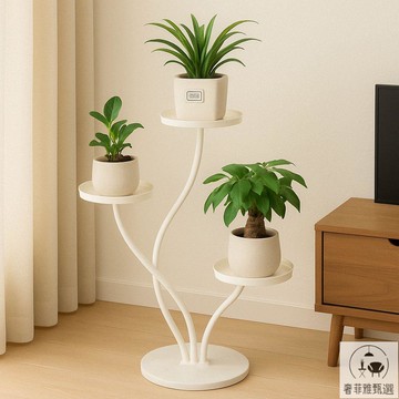 花架置物架 巖板鐵藝陽臺多肉綠蘿花盆架現代簡約落地式花架置物架客廳花架子