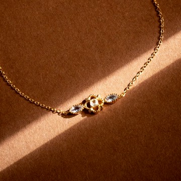 【SPANCONNY】女爵 | 堇青石 白水晶 S925純銀 | 古典花鑲手鍊