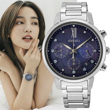 SEIKO 精工 LUKIA 王淨推薦款 夜色戀人太陽能計時女錶 618送禮推薦 (SSC921J1/V175-0FC0B)_SK045