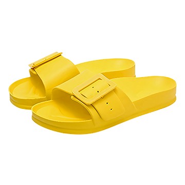 大排扣軟底防臭防滑耐磨拖鞋 EVA材質  黃色