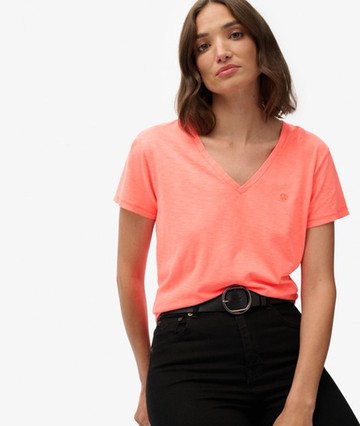 Superdry Women's Studios Slub Embroidered Tee Cream Size: 8