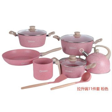 UCC水壺鍋具套裝壓鑄鋁鍋大理石麥飯石不粘鍋花崗巖復底湯鍋炒鍋